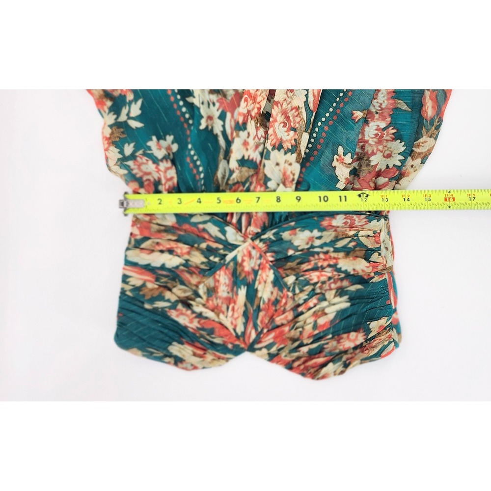 Pearl Georgina Chapman for Marchesa Teal Floral Gypsy High Low Dress Size 2 - Picture 6 of 7